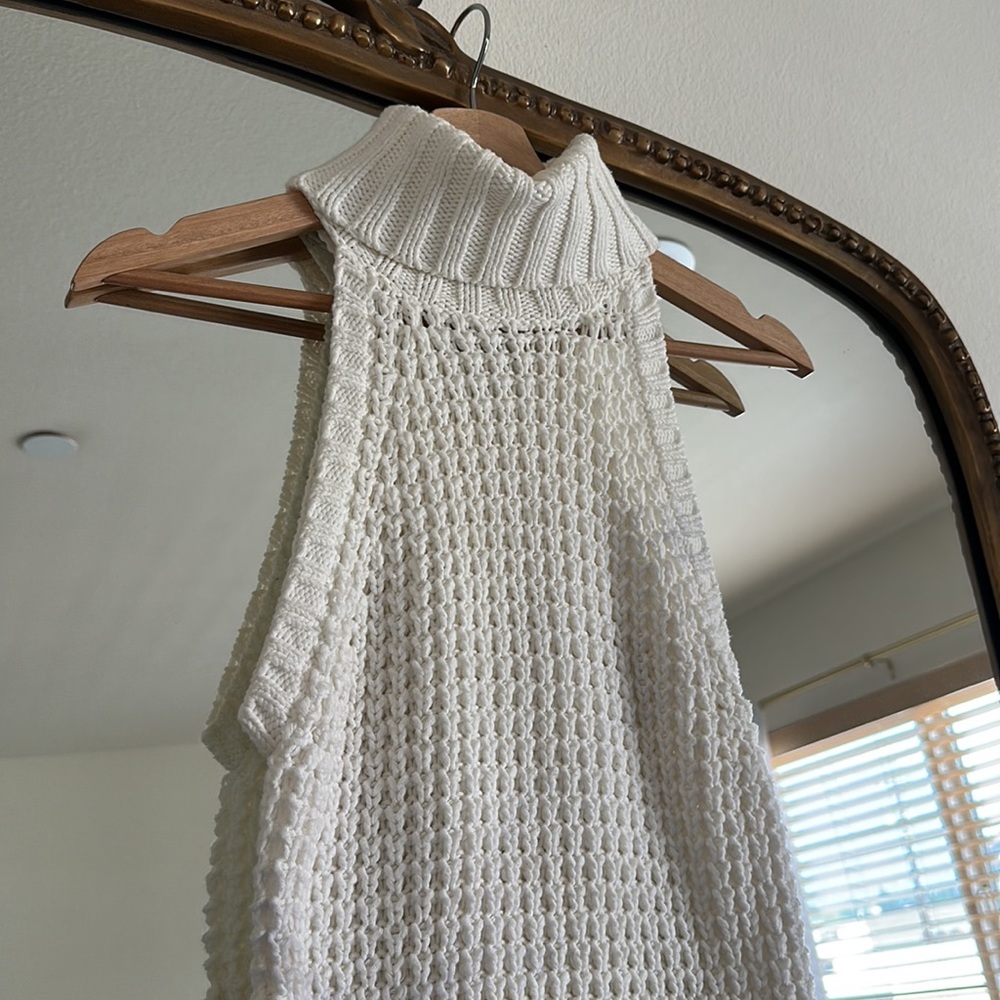 Nasty Gal small white knit turtle neck sweater mini dress women new without tag - Picture 3 of 5
